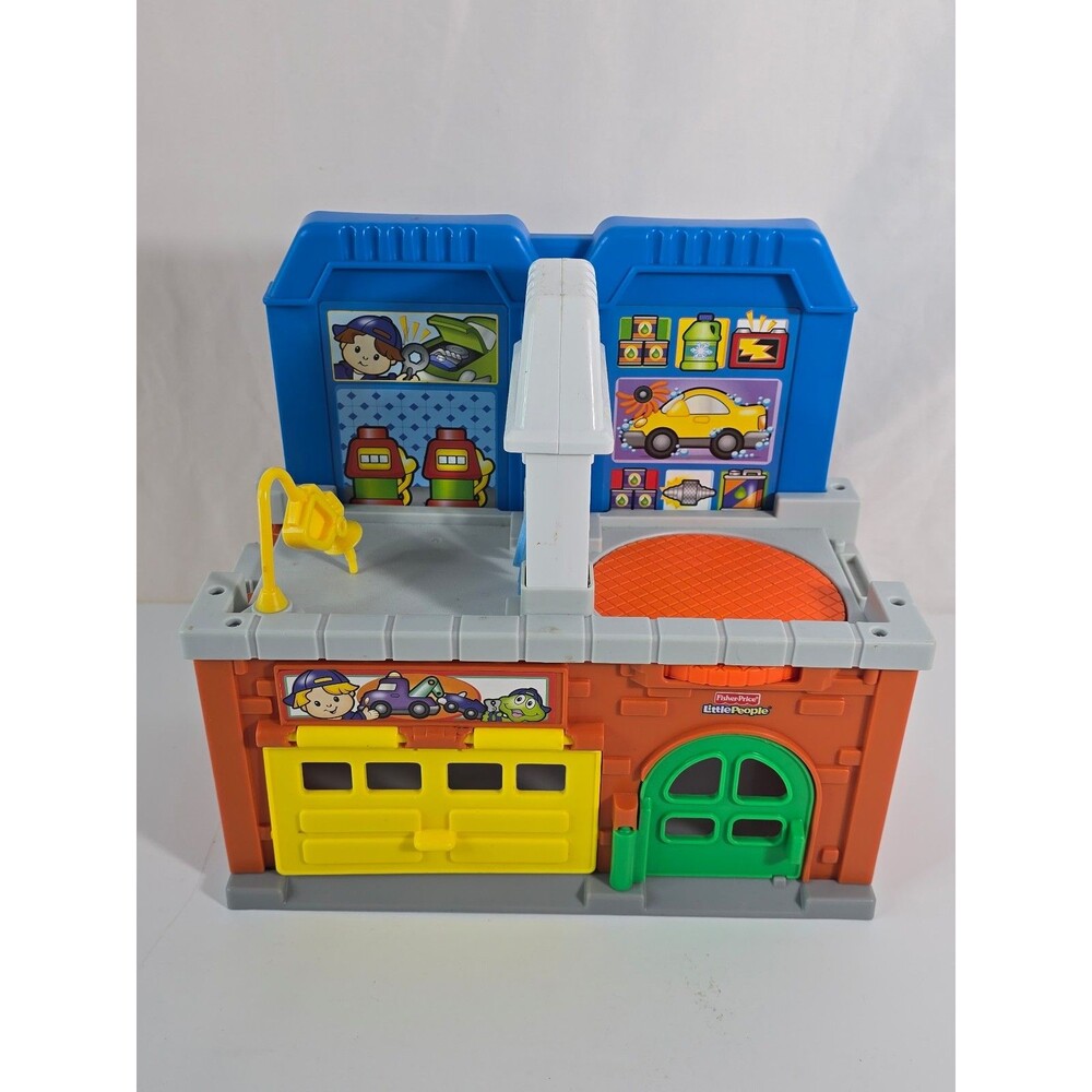 Little People Auto Shop Mechanic Garage Car Wash  Pre-Owned Kids Toy